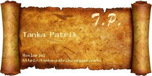 Tanka Patrik névjegykártya